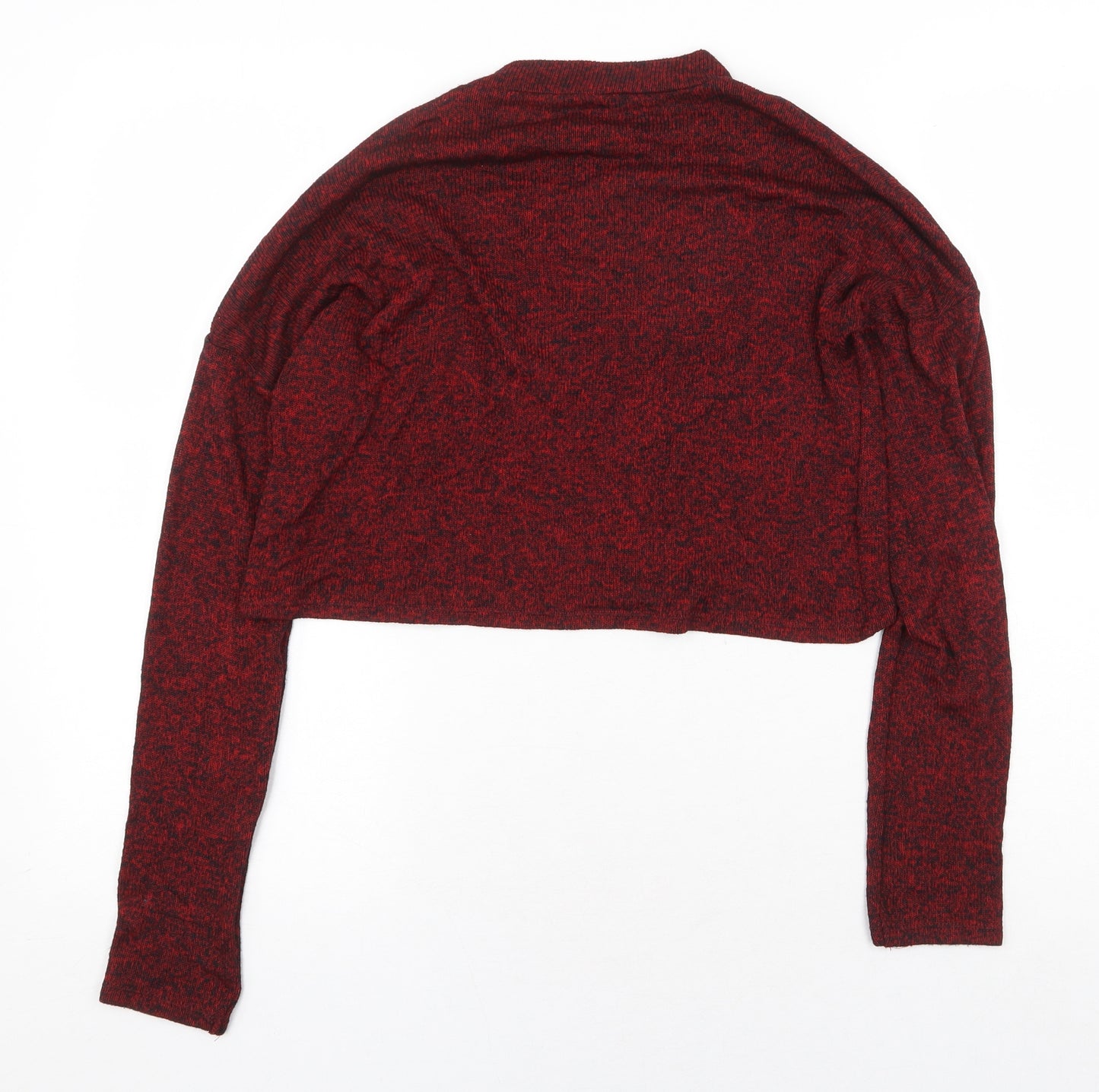 Atmosphere Womens Red Viscose Basic T-Shirt Size 8 Mock Neck