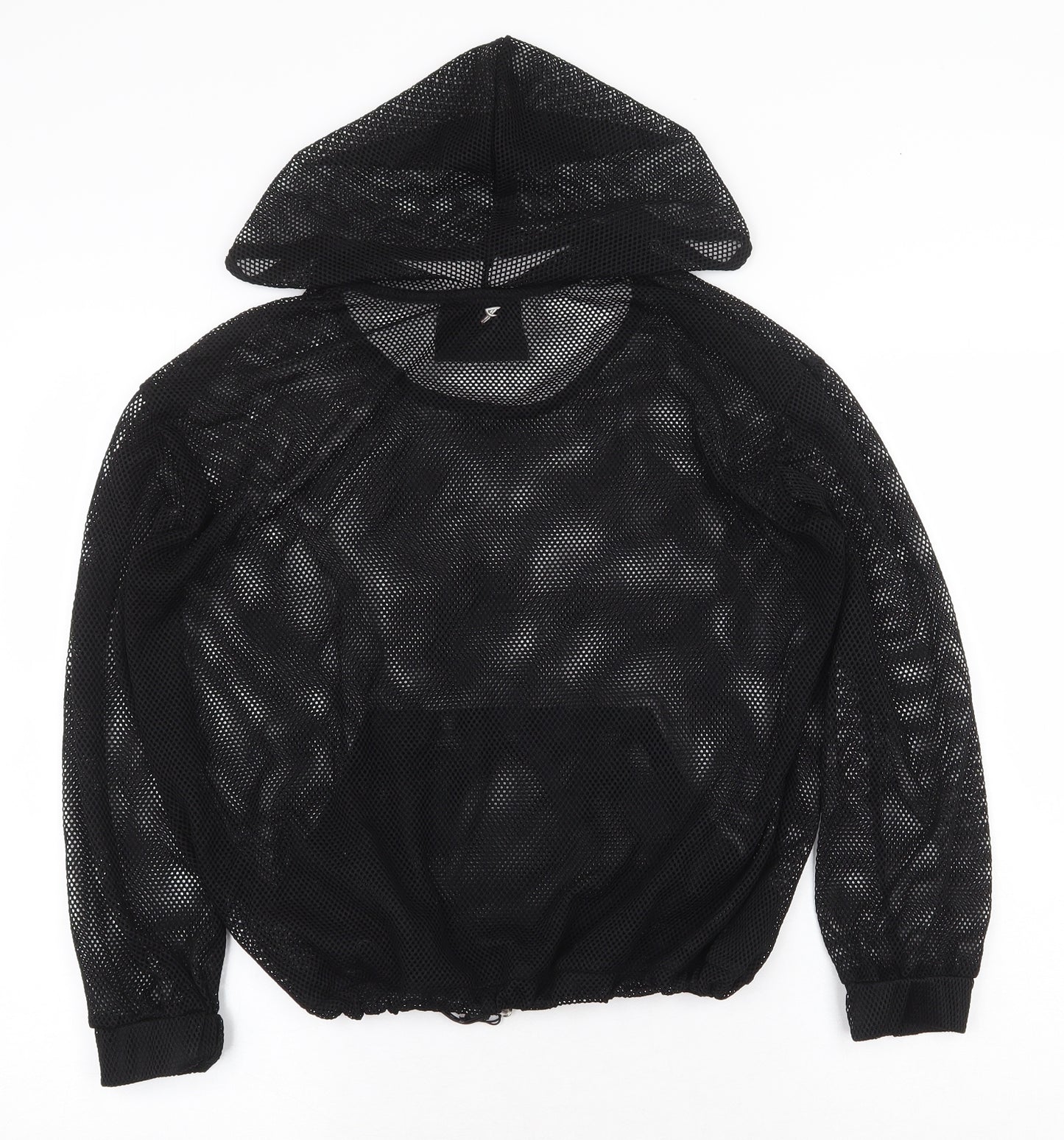 Workout Womens Black Polyester Pullover Hoodie Size 6 Pullover