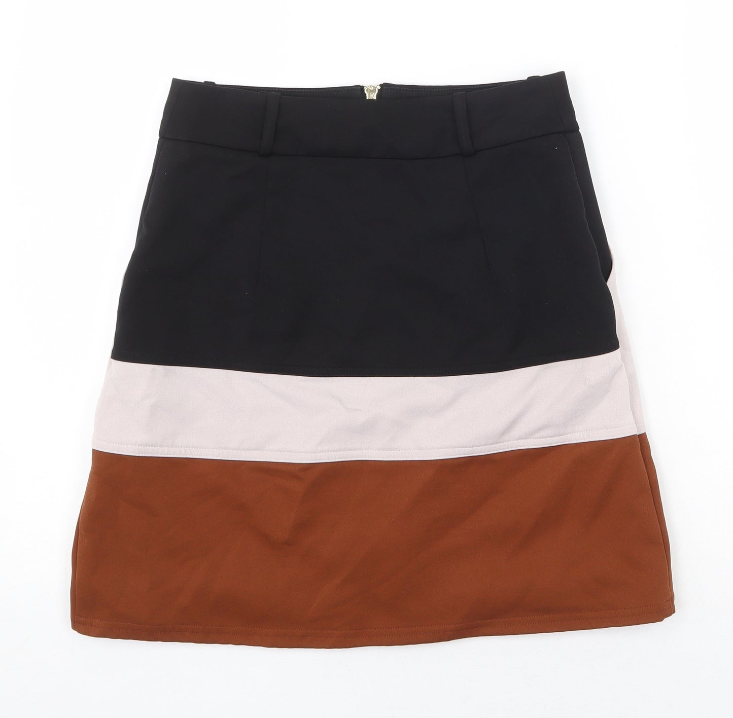 River Island Womens Multicoloured Polyester Mini Skirt Size 6 Zip