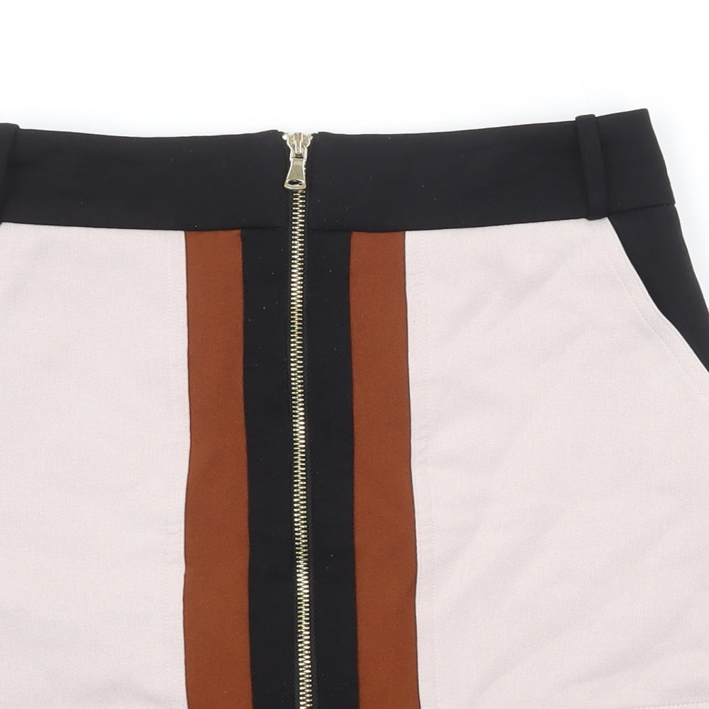 River Island Womens Multicoloured Polyester Mini Skirt Size 6 Zip