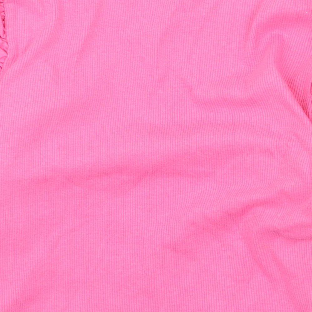 Zara Womens Pink Cotton Basic T-Shirt Size M Scoop Neck