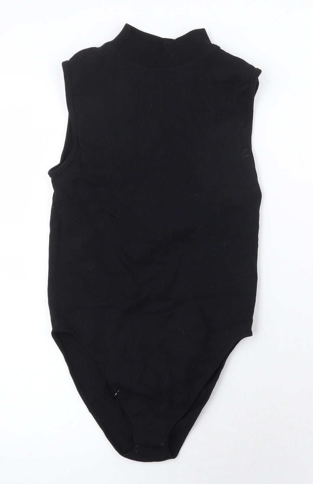Primark Womens Black Nylon Bodysuit One-Piece Size M Snap