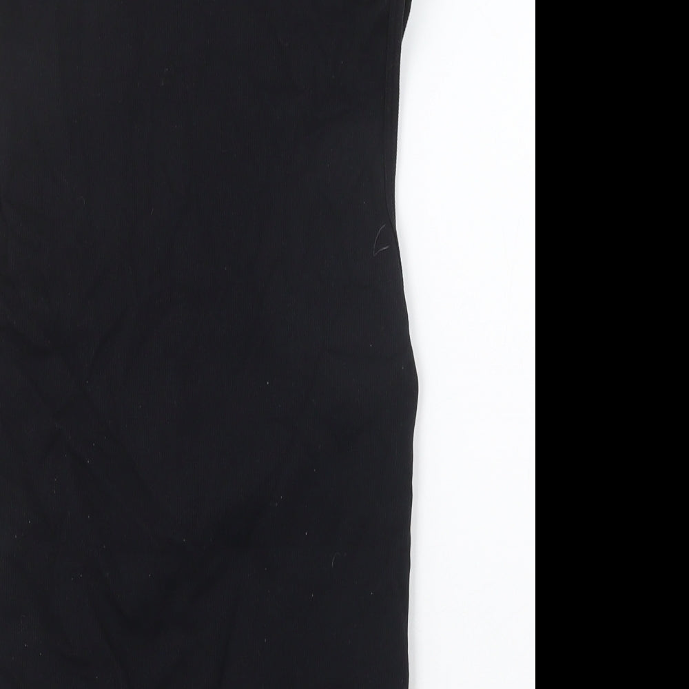 Primark Womens Black Nylon Bodysuit One-Piece Size M Snap