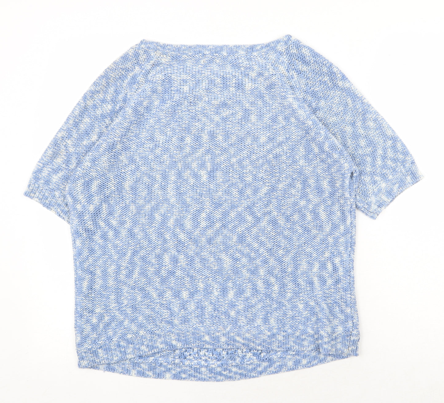 M&Co Womens Blue Round Neck Acrylic Pullover Jumper Size 12