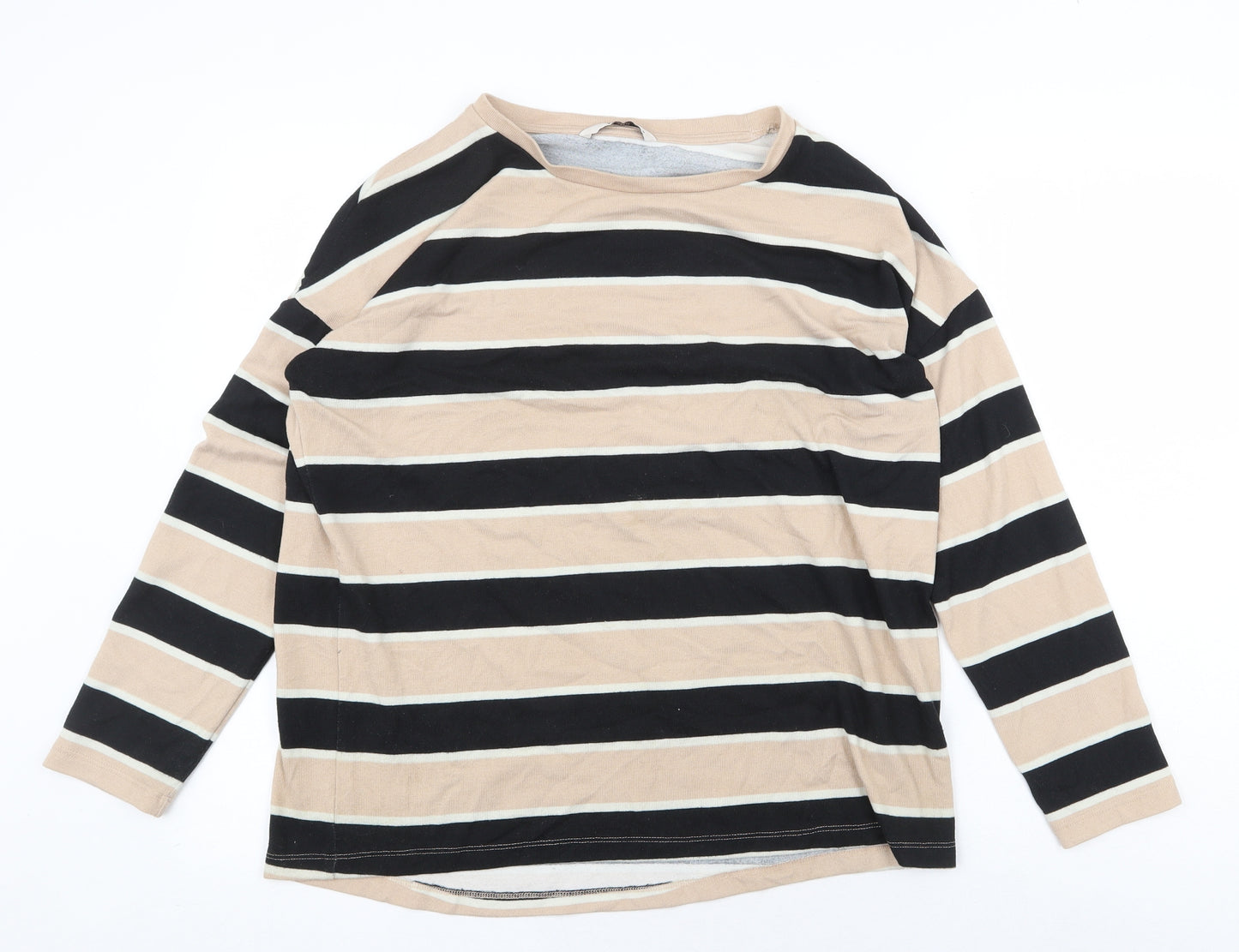 TU Womens Multicoloured Striped Polyester Basic Blouse Size 14 Boat Neck