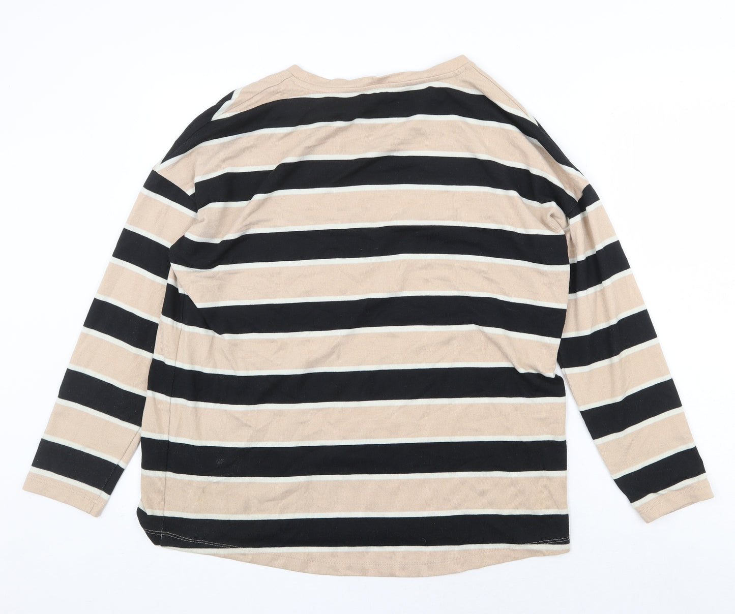 TU Womens Multicoloured Striped Polyester Basic Blouse Size 14 Boat Neck