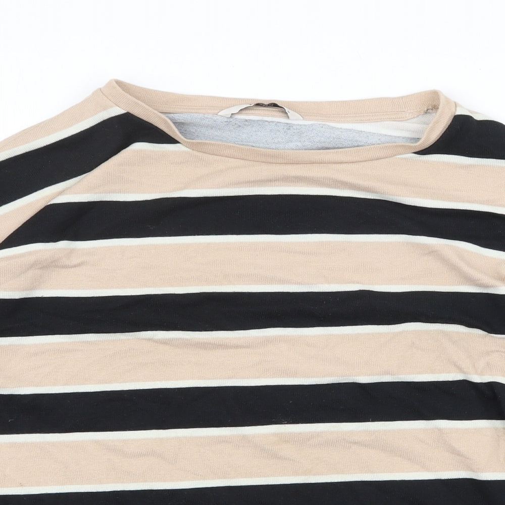 TU Womens Multicoloured Striped Polyester Basic Blouse Size 14 Boat Neck