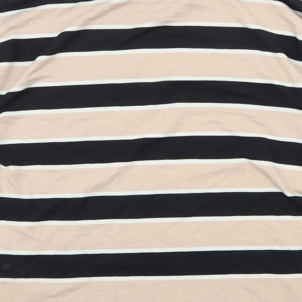 TU Womens Multicoloured Striped Polyester Basic Blouse Size 14 Boat Neck