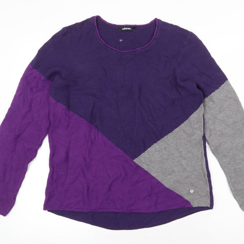 Olsen Womens Purple Round Neck Acrylic Pullover Jumper Size 12
