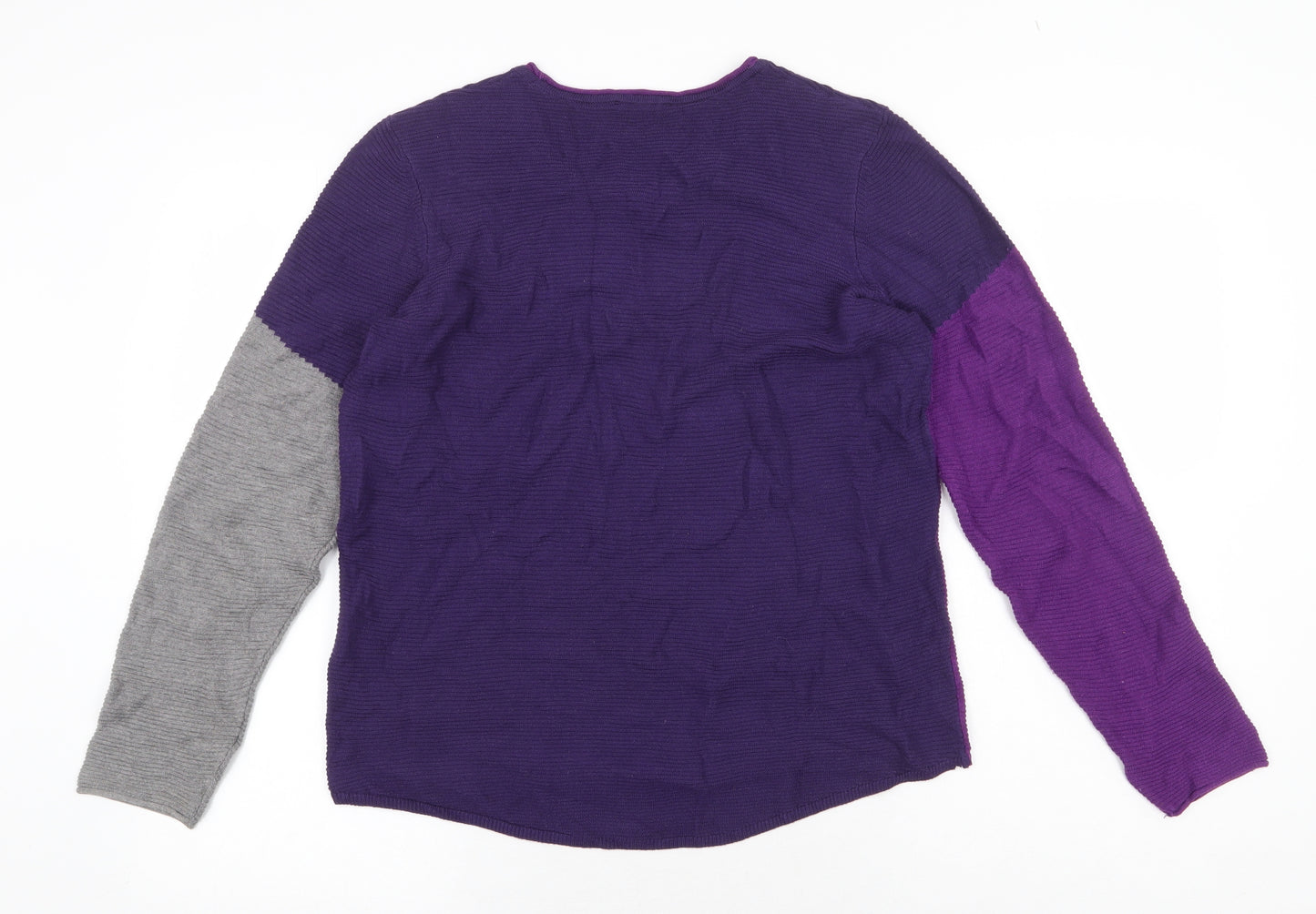 Olsen Womens Purple Round Neck Acrylic Pullover Jumper Size 12