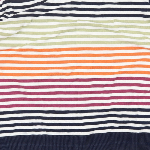 Maine New England Womens Multicoloured Round Neck Striped Cotton Pullover Jumper Size 14