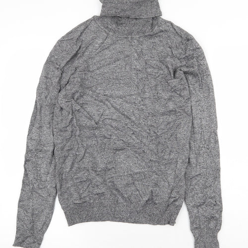 Andrew Marc Womens Grey Round Neck Viscose Pullover Jumper Size M