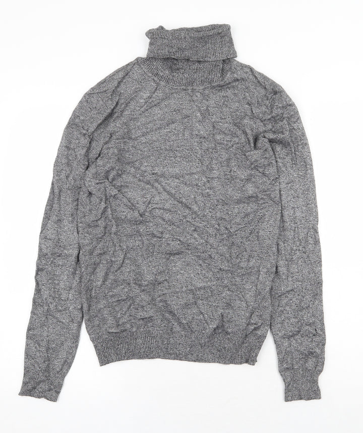 Andrew Marc Womens Grey Round Neck Viscose Pullover Jumper Size M