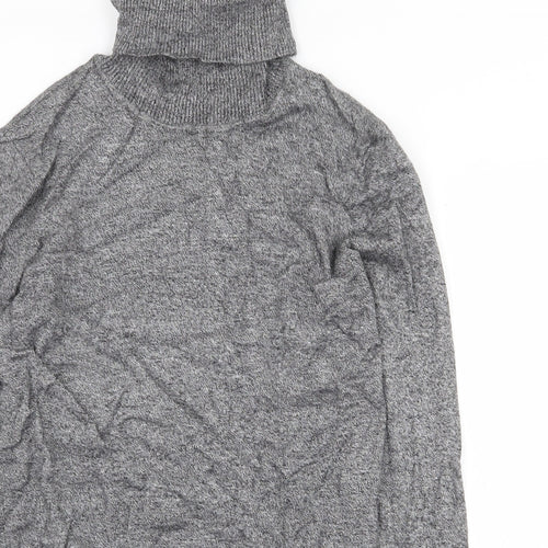 Andrew Marc Womens Grey Round Neck Viscose Pullover Jumper Size M
