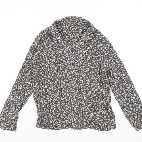 Uniqlo Womens Multicoloured Floral Viscose Basic Button-Up Size 2XS Collared