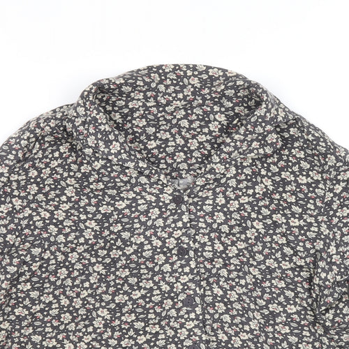 Uniqlo Womens Multicoloured Floral Viscose Basic Button-Up Size 2XS Collared