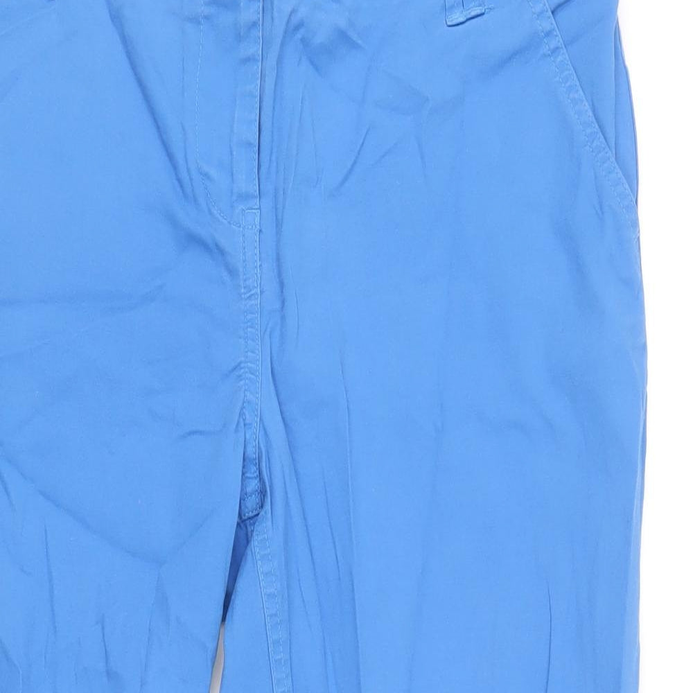 Maine Womens Blue Cotton Cropped Trousers Size 12 Regular Zip