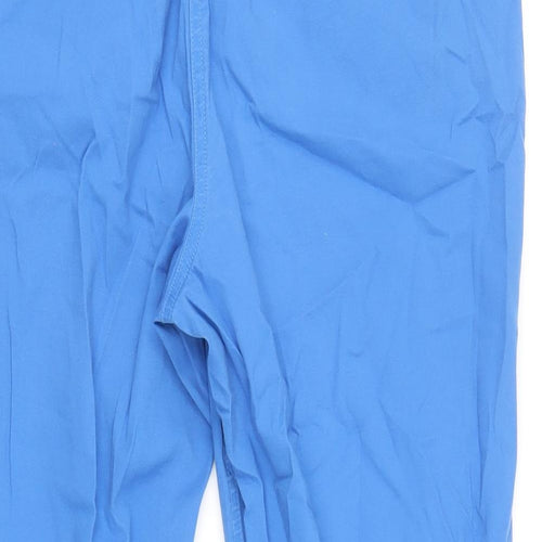 Maine Womens Blue Cotton Cropped Trousers Size 12 Regular Zip