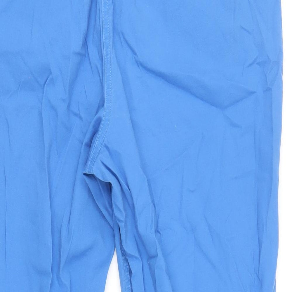 Maine Womens Blue Cotton Cropped Trousers Size 12 Regular Zip