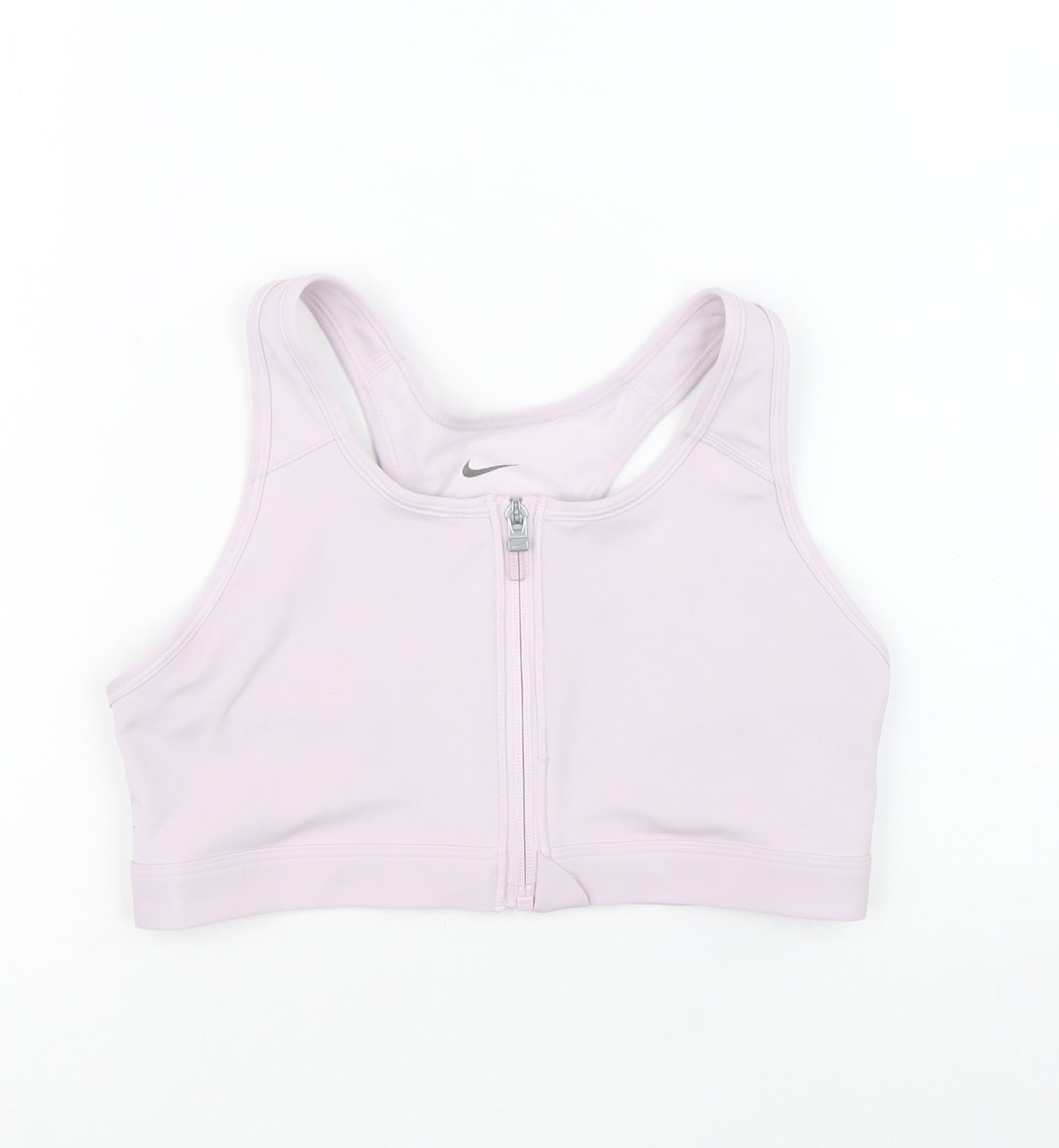 Nike Womens Purple Polyethylene Cropped Tank Size M Scoop Neck Zip - Racerback Sports Bra