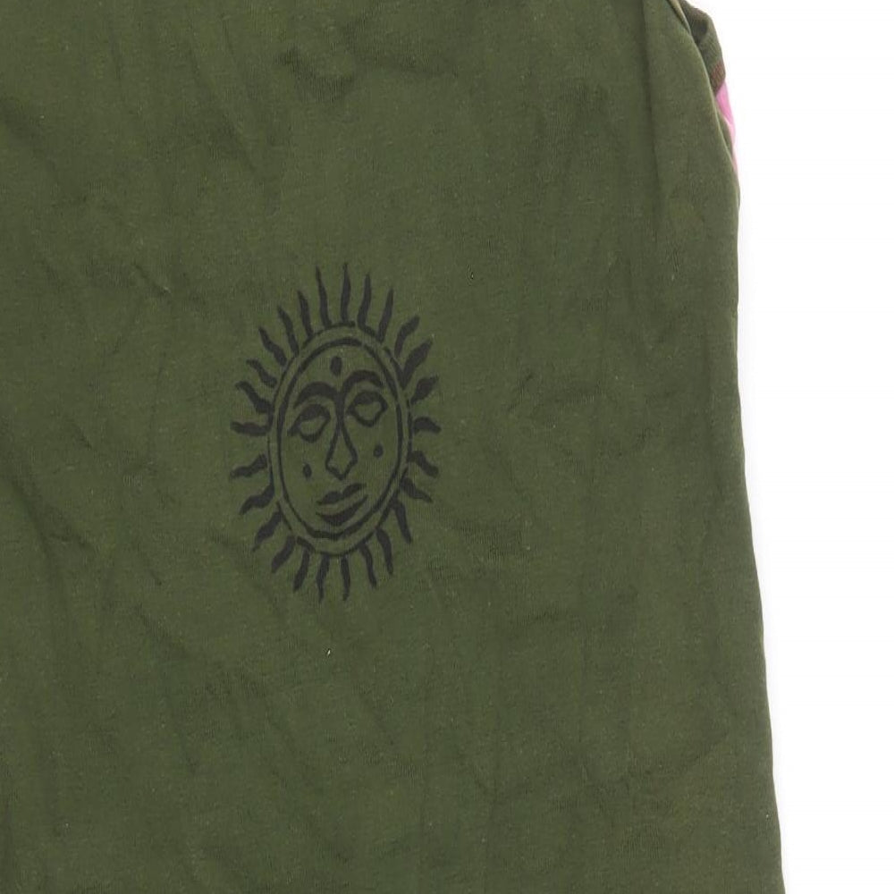 Little Kathmandu Womens Multicoloured Geometric 100% Cotton Tunic Tank Size L Scoop Neck - Size L/XL Asymmetric