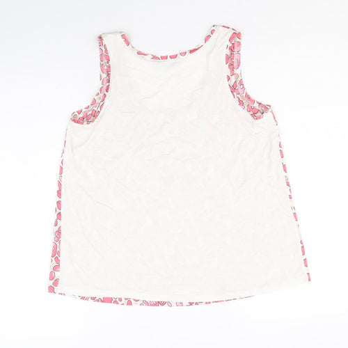 Marks and Spencer Womens Pink Animal Print Polyester Basic Tank Size 8 Round Neck - Leopard Print