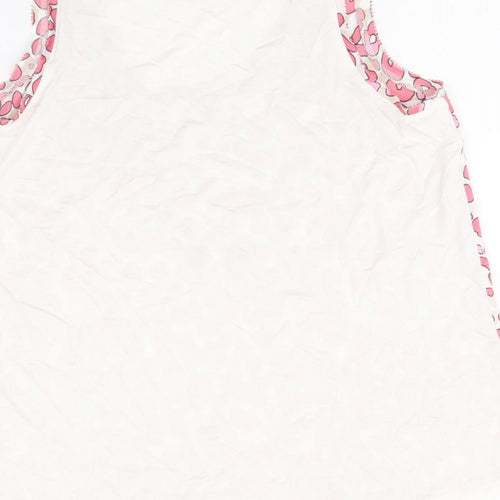 Marks and Spencer Womens Pink Animal Print Polyester Basic Tank Size 8 Round Neck - Leopard Print