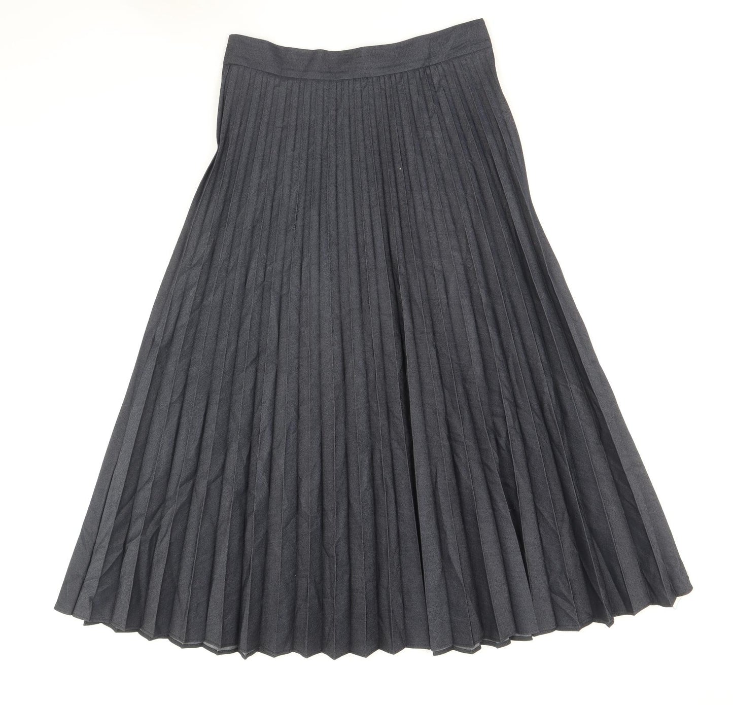 Zara Womens Blue Polyester Pleated Skirt Size S Zip