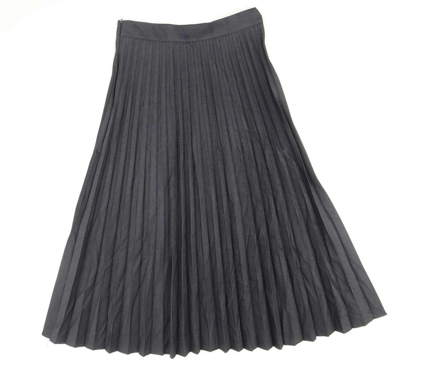 Zara Womens Blue Polyester Pleated Skirt Size S Zip