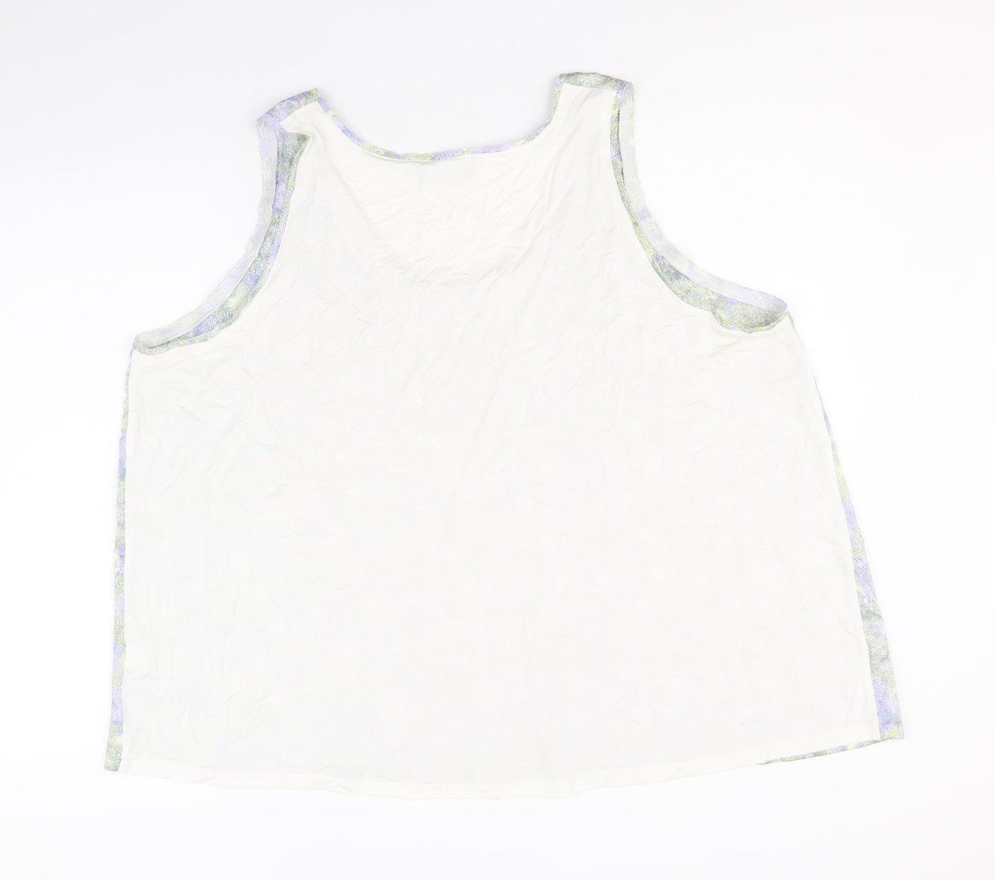 Marks and Spencer Womens Multicoloured Geometric Polyester Basic Tank Size 22 Round Neck