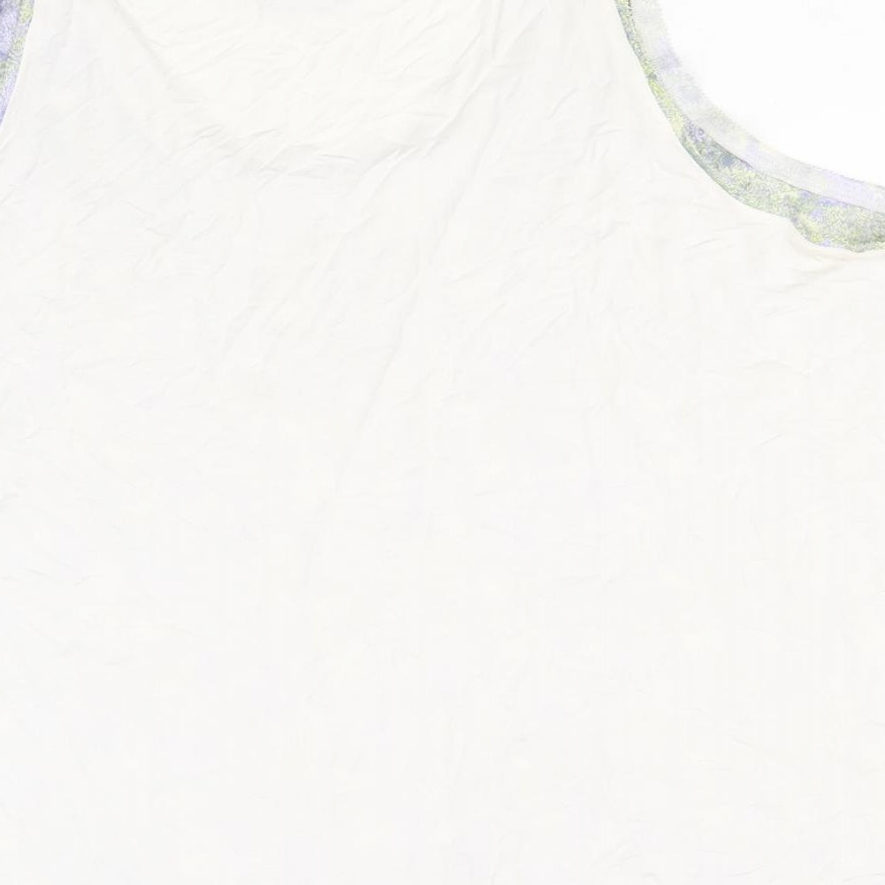 Marks and Spencer Womens Multicoloured Geometric Polyester Basic Tank Size 22 Round Neck