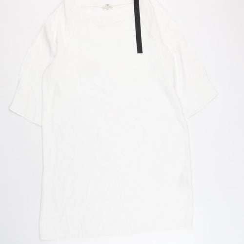 River Island Womens White Polyester Sheath Size 12 Round Neck Pullover