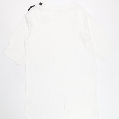 River Island Womens White Polyester Sheath Size 12 Round Neck Pullover