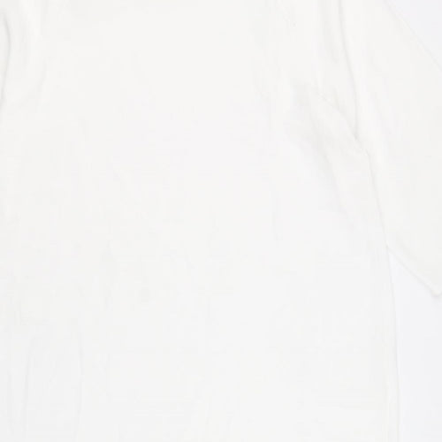 River Island Womens White Polyester Sheath Size 12 Round Neck Pullover