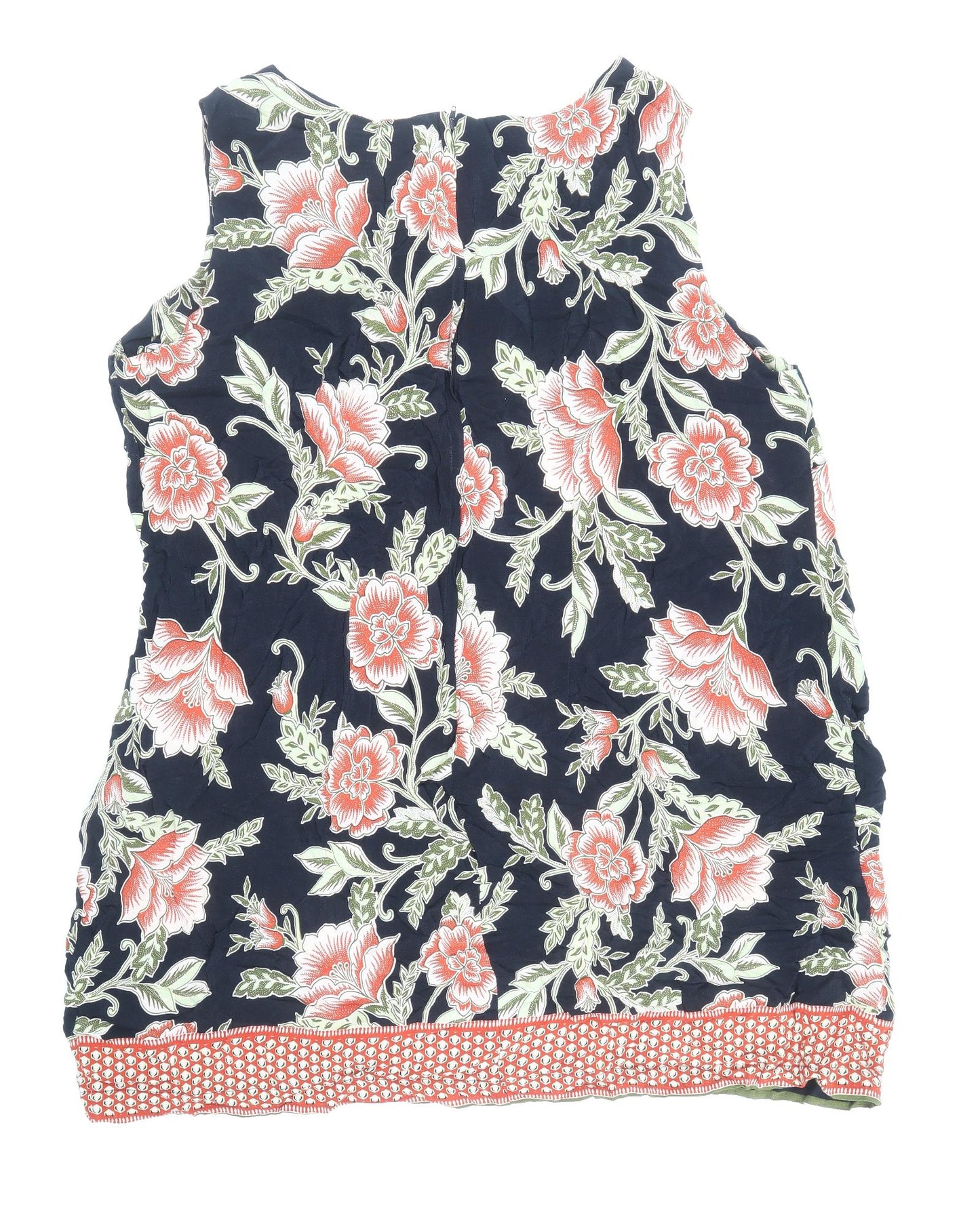 Evans Womens Multicoloured Floral Viscose Tank Dress Size 28 V-Neck Zip