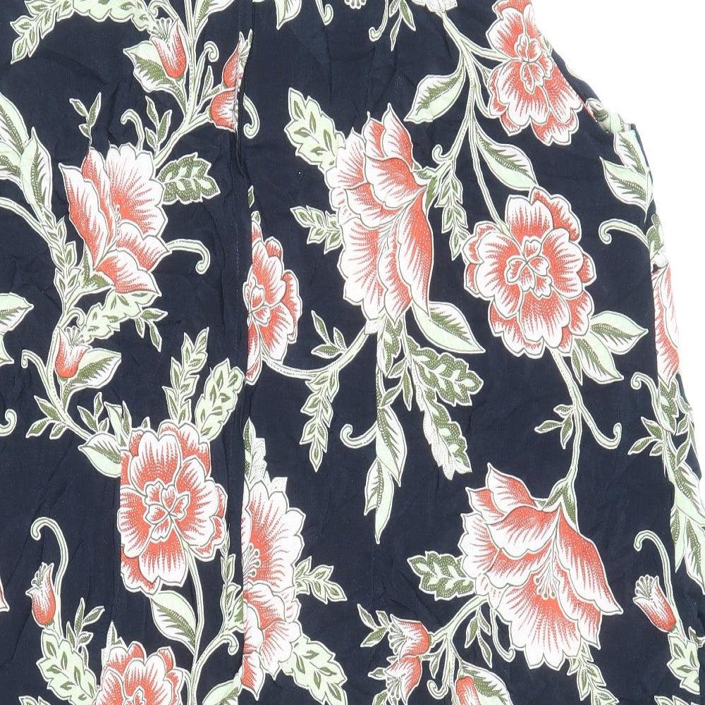 Evans Womens Multicoloured Floral Viscose Tank Dress Size 28 V-Neck Zip