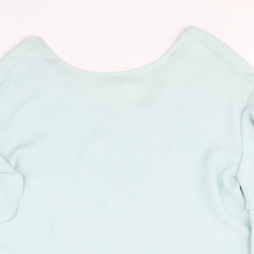 Marks and Spencer Womens Blue Polyester Basic Blouse Size 12 Round Neck