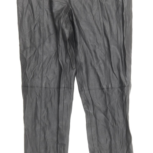 Zara Womens Black Polyester Jegging Trousers Size M Regular Zip - Faux Leather