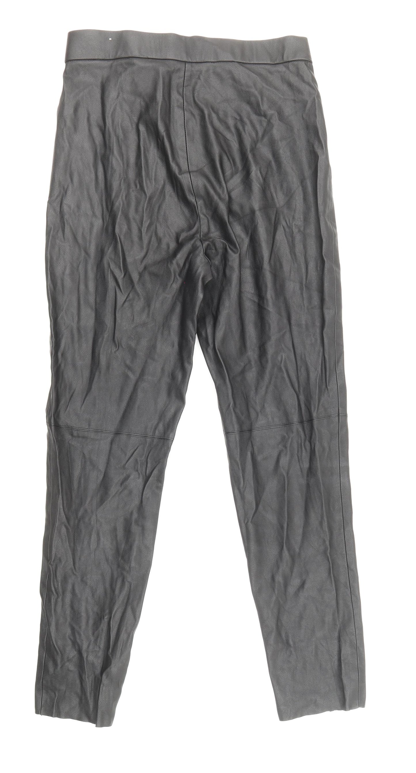Zara Womens Black Polyester Jegging Trousers Size M Regular Zip - Faux Leather