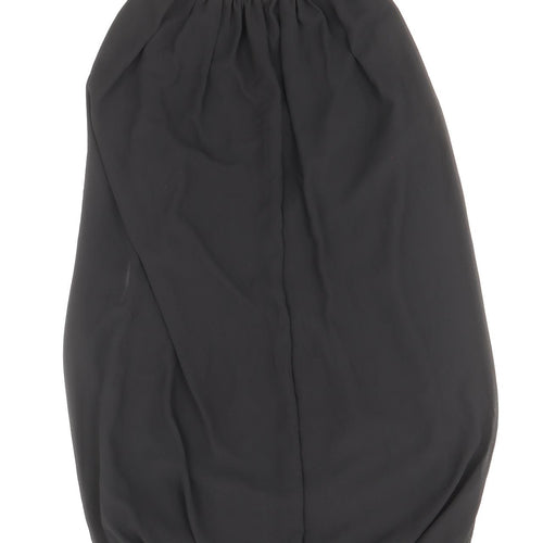 Zara Womens Black Polyester Sheath Size M Boat Neck Zip