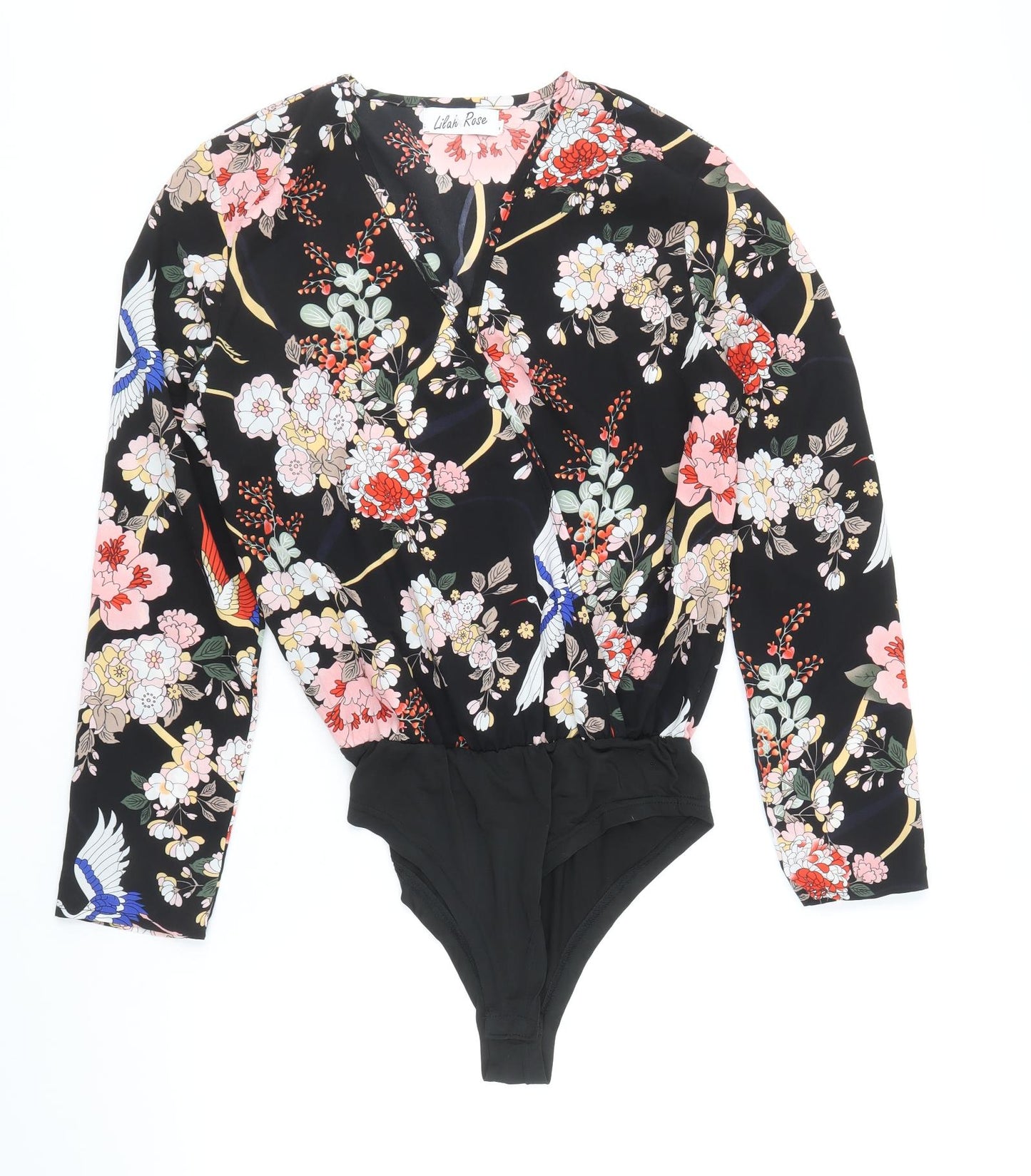 Lilah Rose Womens Multicoloured Floral Cotton Bodysuit One-Piece Size L Snap