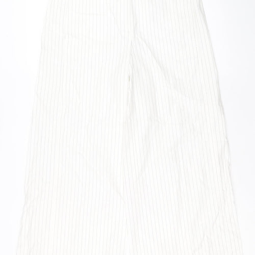 Ann Taylor Womens White Polka Dot Cotton Trousers Size 6 Regular Zip