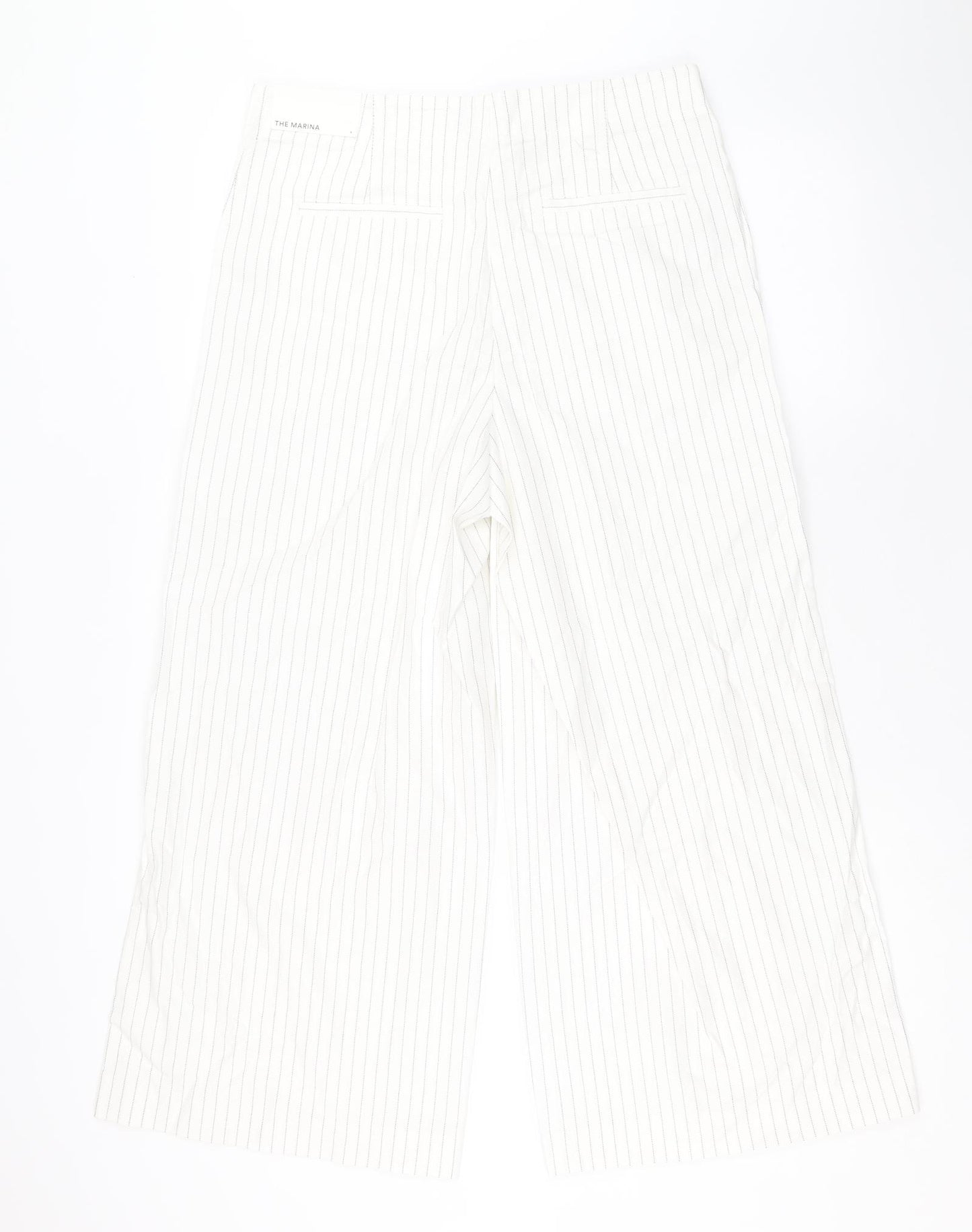 Ann Taylor Womens White Polka Dot Cotton Trousers Size 6 Regular Zip