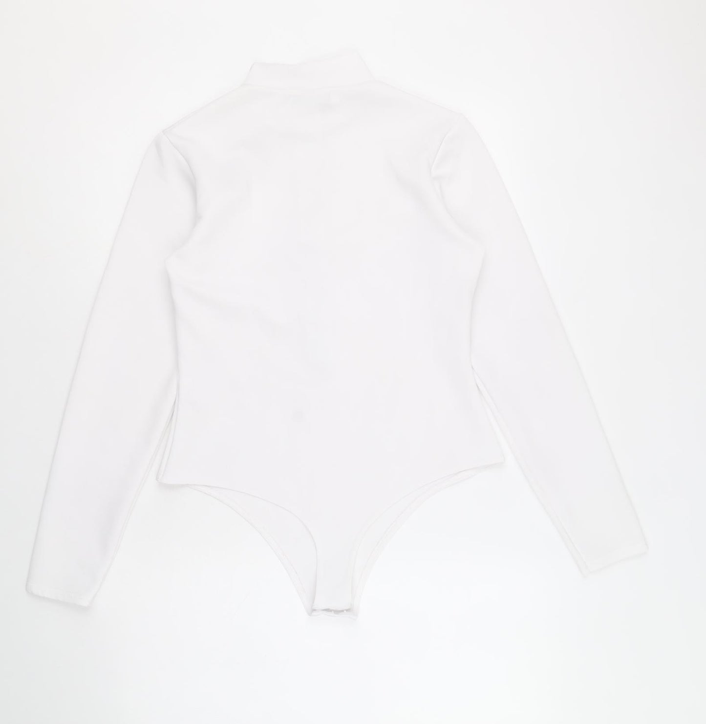 PRETTYLITTLETHING Womens White Polyester Bodysuit One-Piece Size 12 Zip