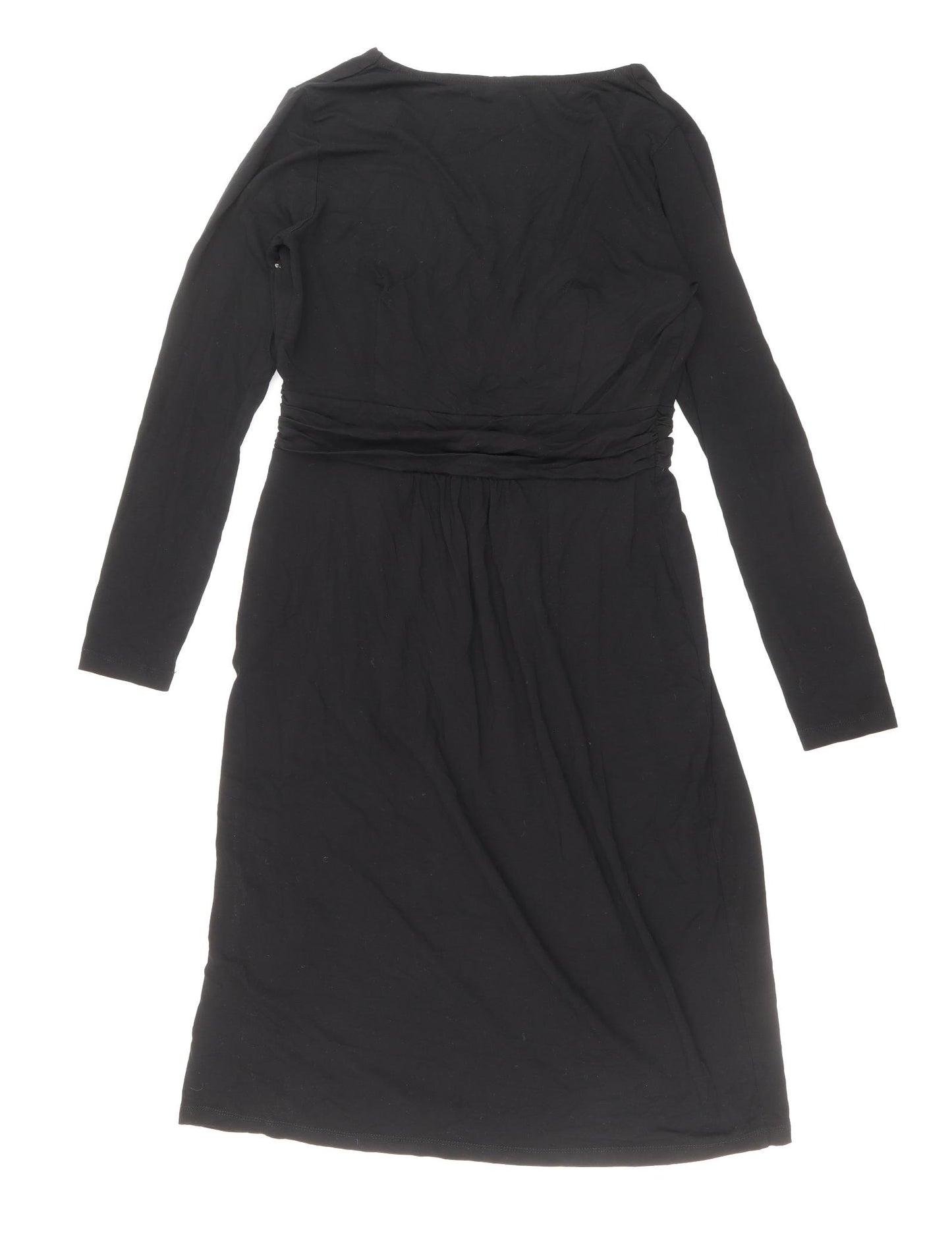 Preworn Womens Black Polyester Sheath Size 10 V-Neck Pullover