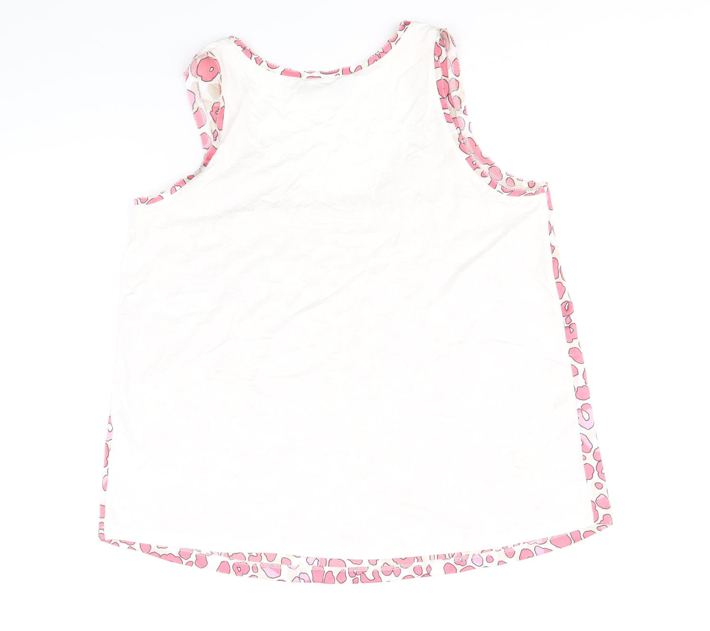 Marks and Spencer Womens Pink Animal Print Polyester Basic Tank Size 8 Scoop Neck - Leopard Print