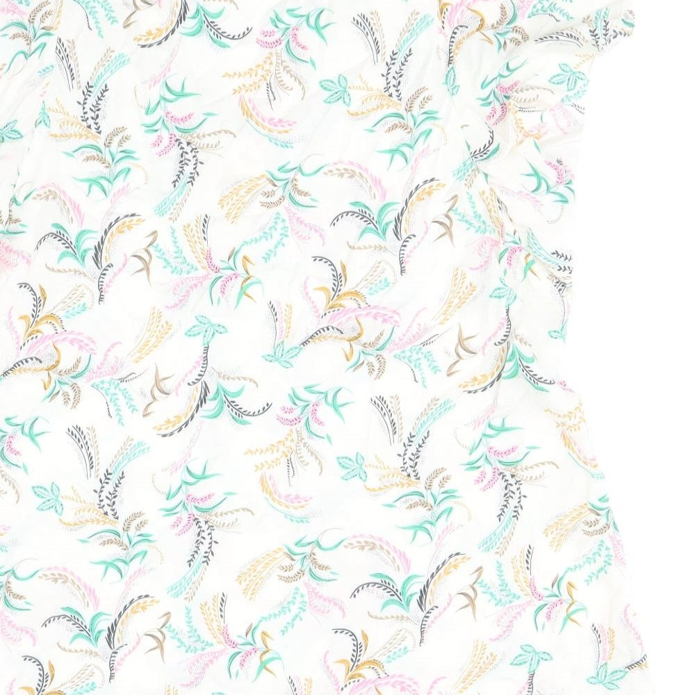 Marks and Spencer Womens Multicoloured Geometric Viscose Basic Blouse Size 12 V-Neck - Angel Sleeve
