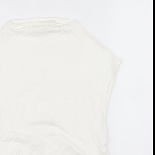 Stradivarius Womens White Viscose Basic Blouse Size XL Mock Neck