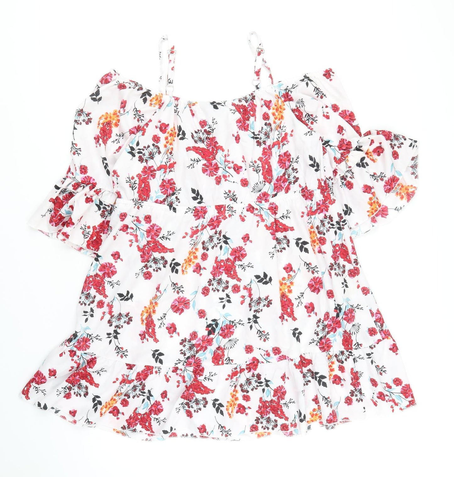 Yours Womens Multicoloured Floral Polyester Trapeze & Swing Size 18 V-Neck Pullover