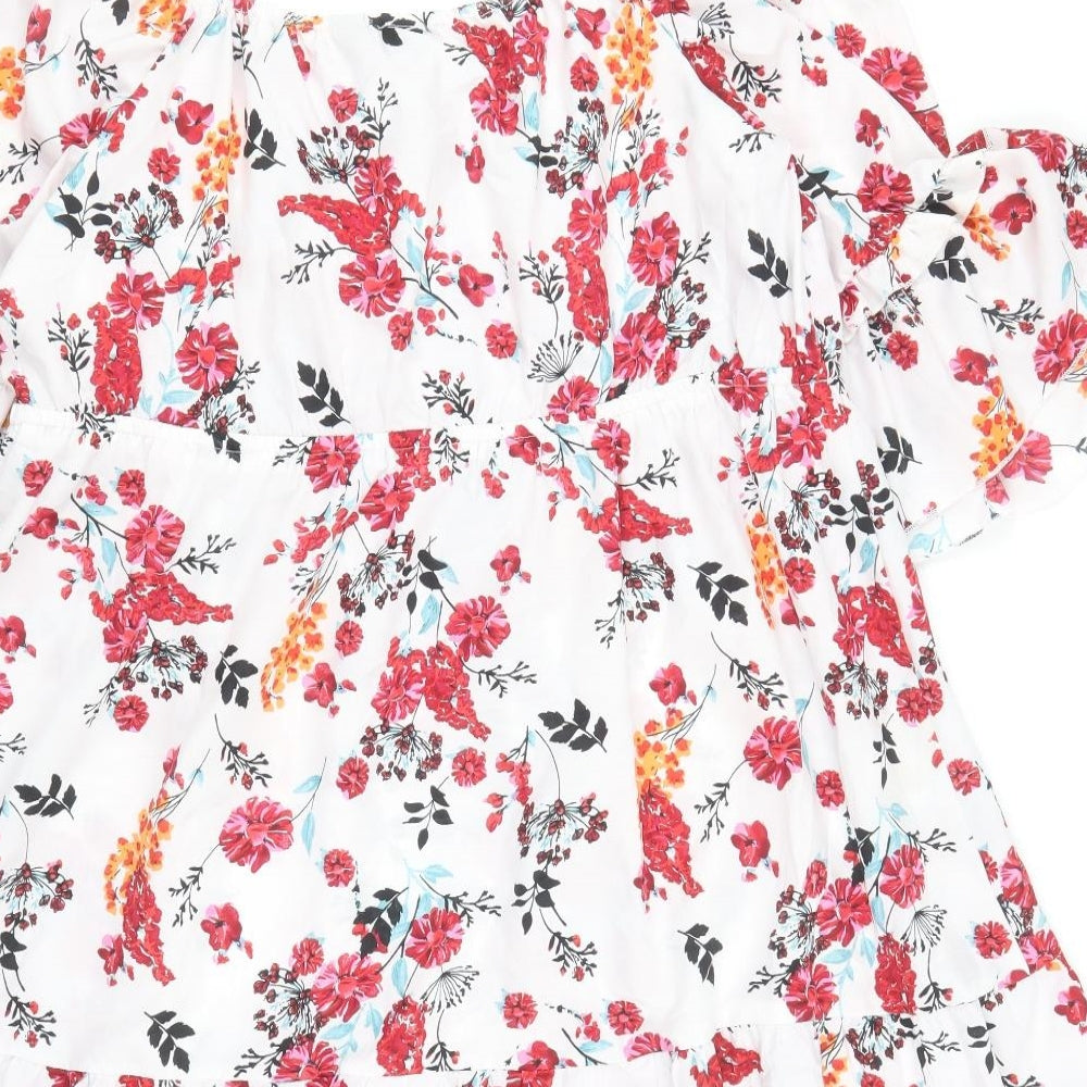 Yours Womens Multicoloured Floral Polyester Trapeze & Swing Size 18 V-Neck Pullover